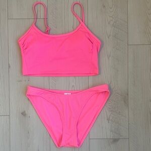 Vibrant Pink Bikini Set • S top + M bottom